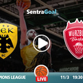 ΑΕΚ Betsson BC εναντίον Βούρτζμπουργκ LIVE STREAMING ☑️ ΚΑΝΑΛΙ